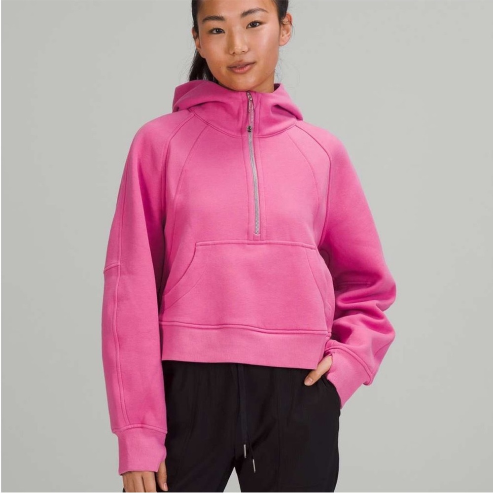 Pink blossom half zip oversized scuba